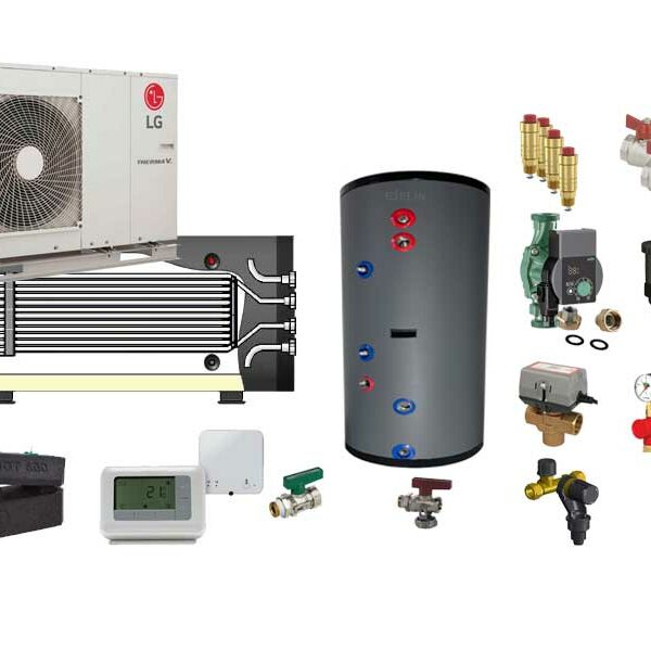 ELLG9200500HWPASM SET 9kW WP + 500L Boiler + 200L Buffervat + appendages